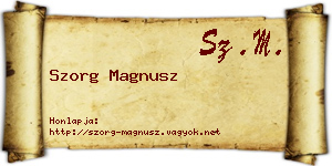 Szorg Magnusz névjegykártya